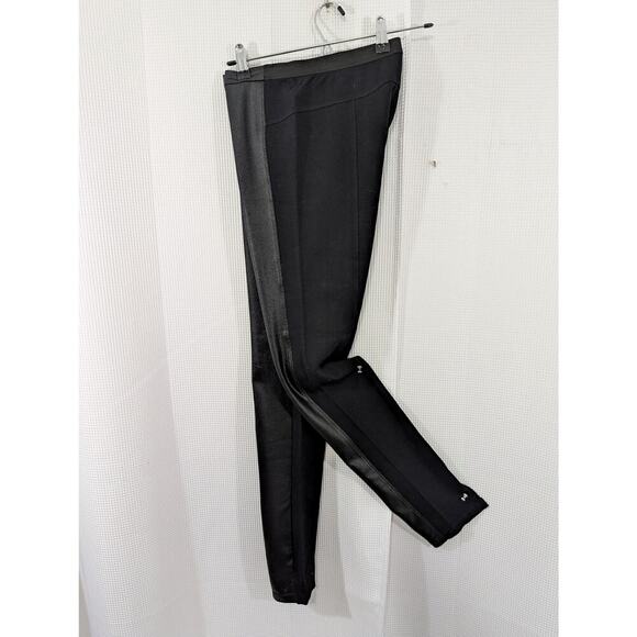 BCBGMAXAZRIA! ULTRA STRETCH BLACK W/FAUX LEATHER INSET, LUXE LEGGINGS! SZ M - Picture 5 of 11